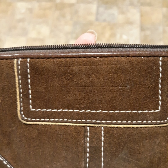 Coach Brown Suede Wristlet. - Picture 2 of 8